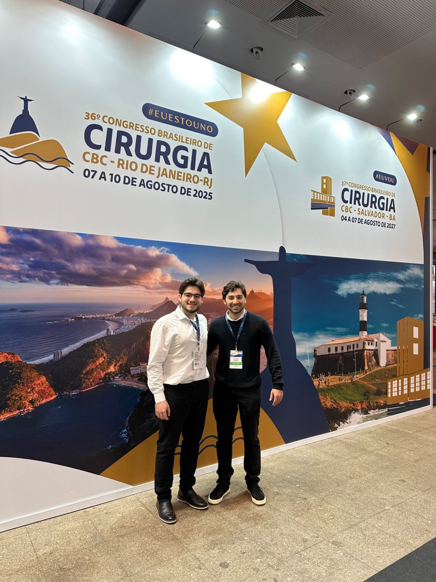Lucas Delgado with a colleague at the CBC 2025 entrance
