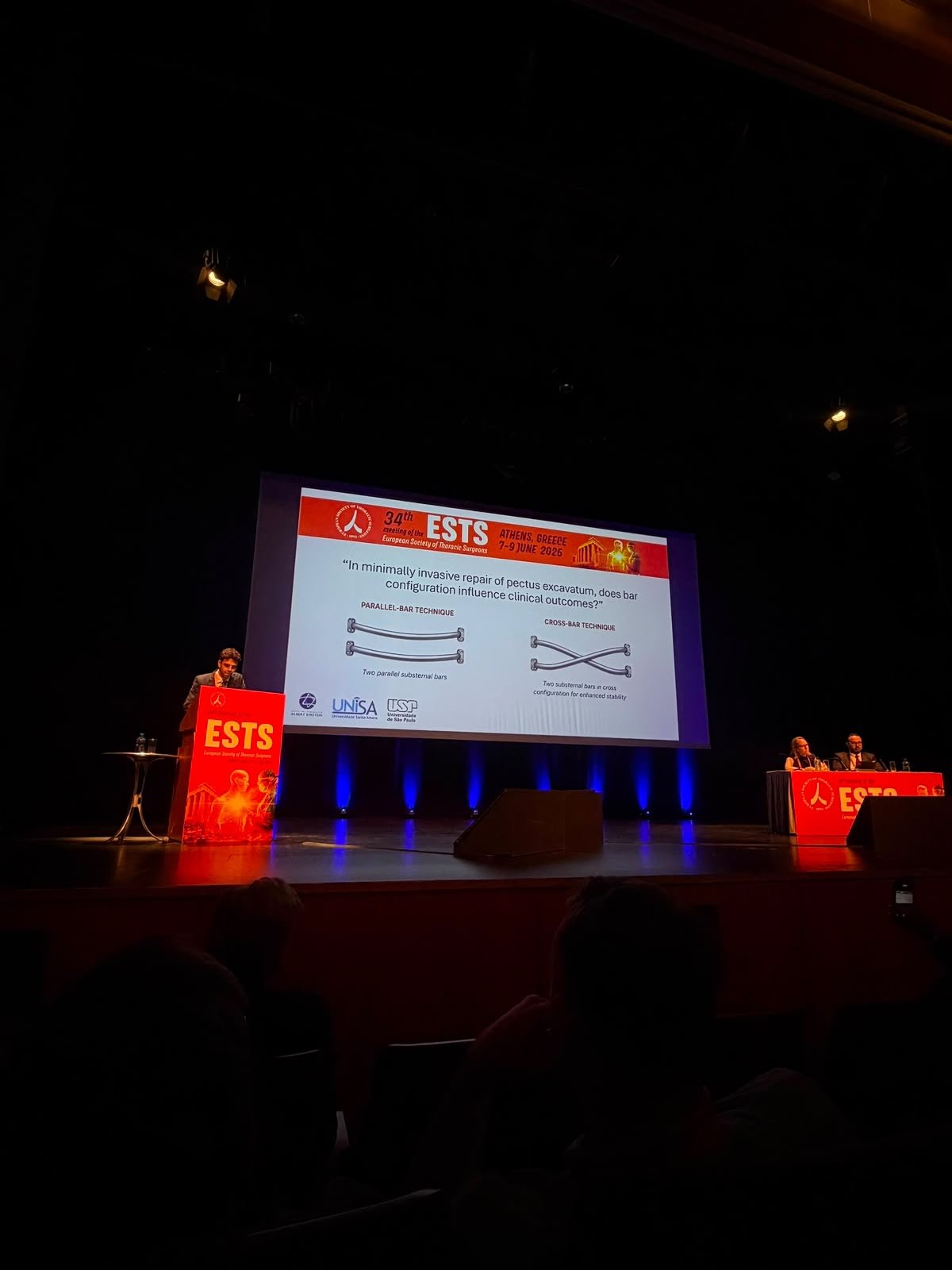 Mathias Ribeiro presenting the Nuss procedure meta-analysis at the 34th ESTS meeting, Athens