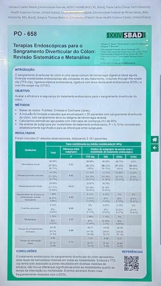 SBAD 2025 e-poster PO-658, endoscopic therapies for diverticular bleeding