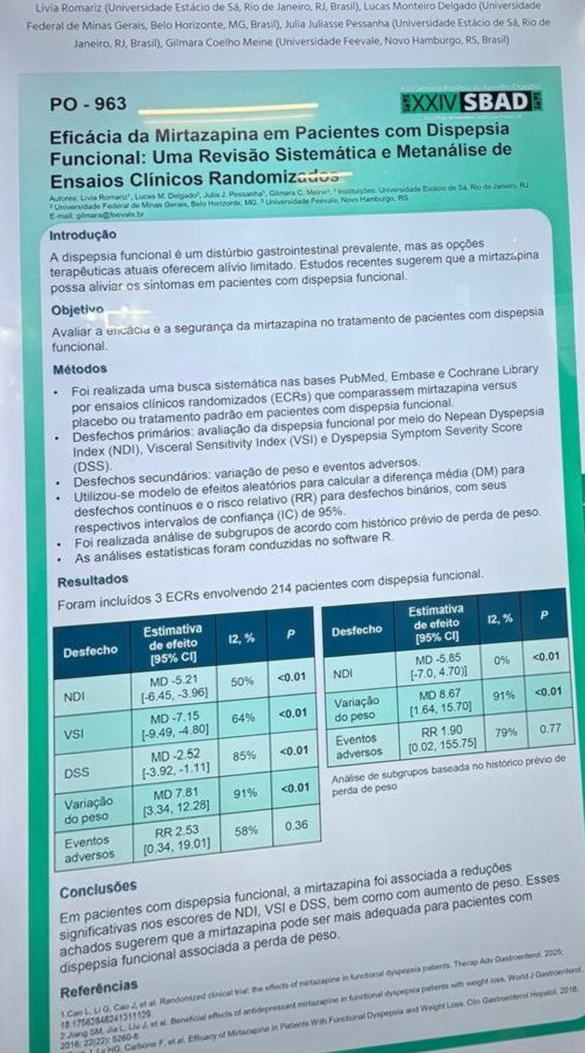 SBAD 2025 e-poster PO-963, mirtazapine in functional dyspepsia
